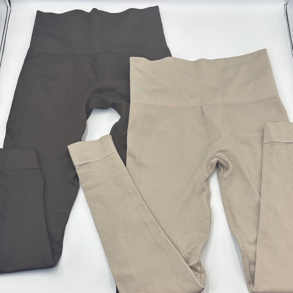 SET Active Brown and Tan Leggings